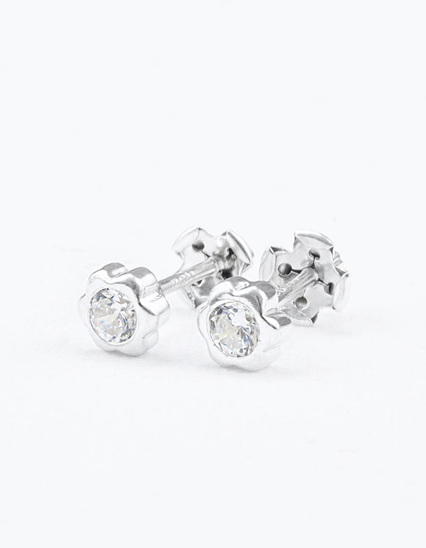 ARETE ROSETA ZIRCON SILVER 4MM
