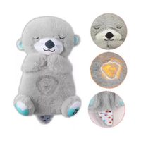 Peluche Nutria Dormilona que Respira Musical Plomo Genérico
