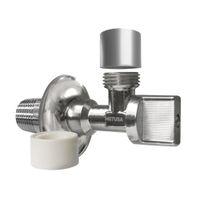 Llave angular 1/2""x1/2"" con canopla M-M Metusa