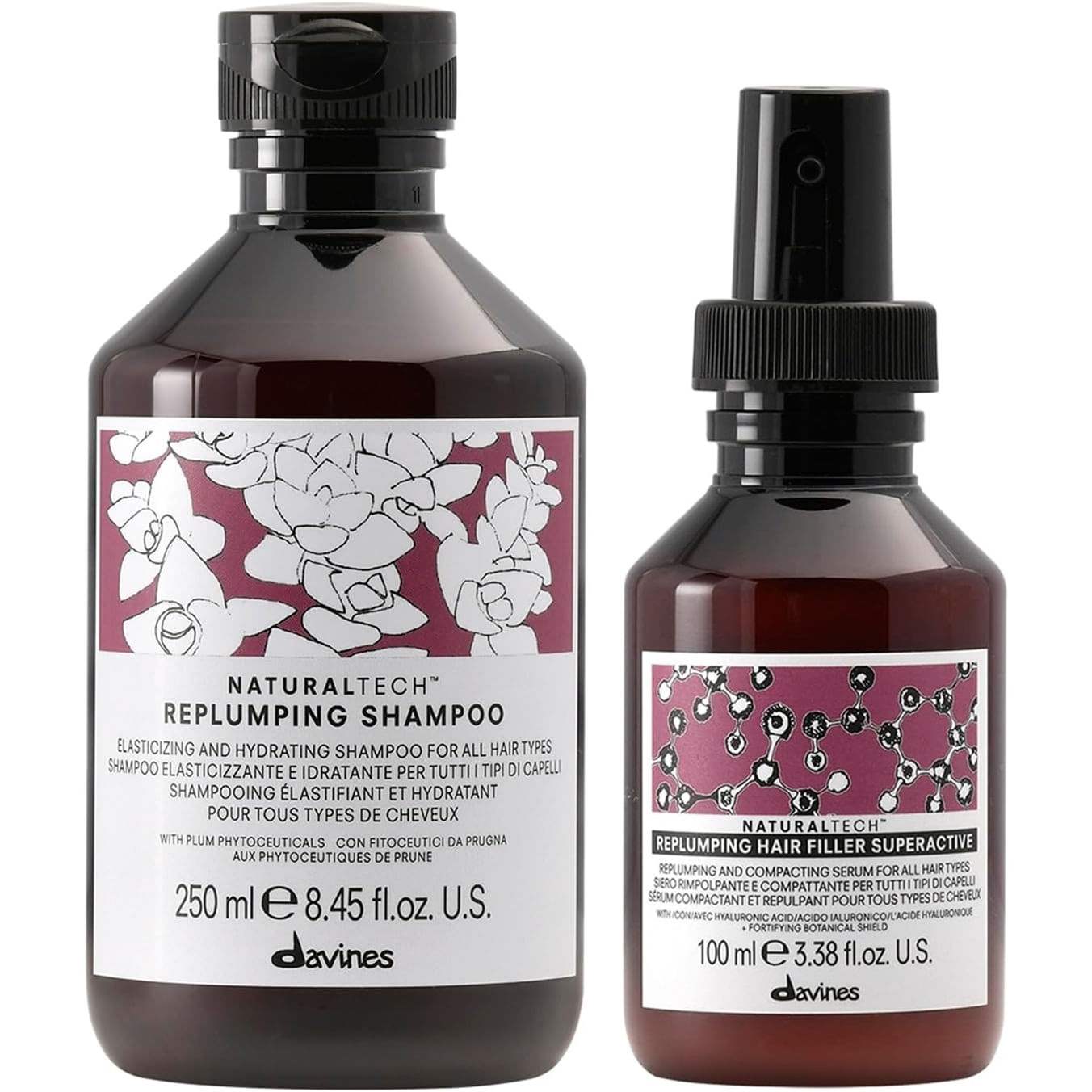 Shampoo Hidratante 250ml + Sérum Davines Replumping