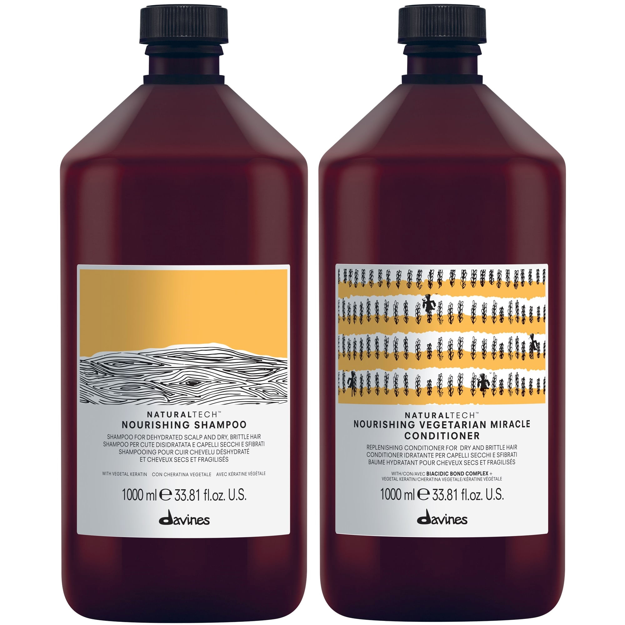Shampoo Nutritivo 1000ml + Acondicionador Davines Nourishing