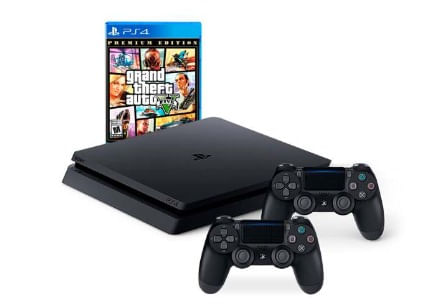 CONSOLA PS4 SLIM 1TB- 01 GTA V -02 MANDOS REACONDICIONADOS