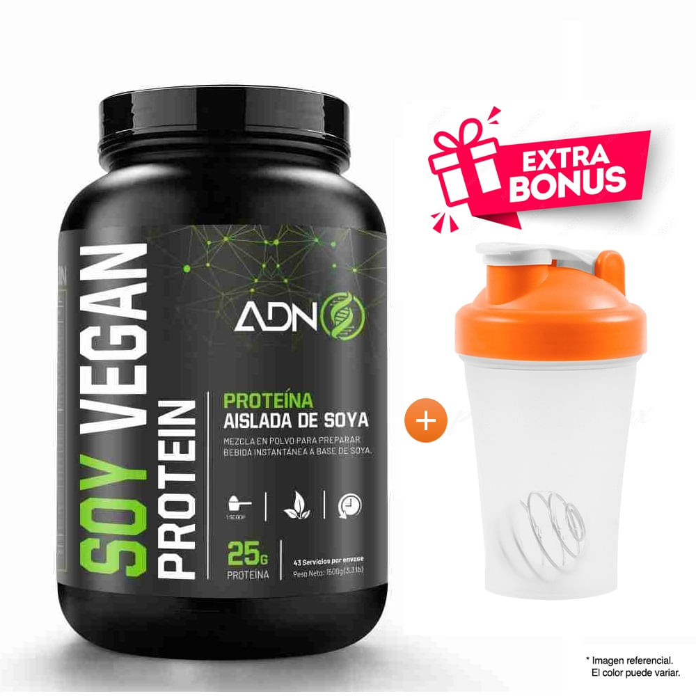 Proteína ADN Nutrition Soy Vegan 1.5 kg Chocolate + Shaker