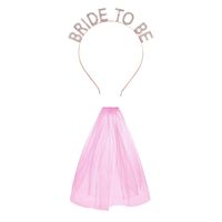 Set de velo rosado y vincha oro rosa bride to be para la novia despedida de soltera