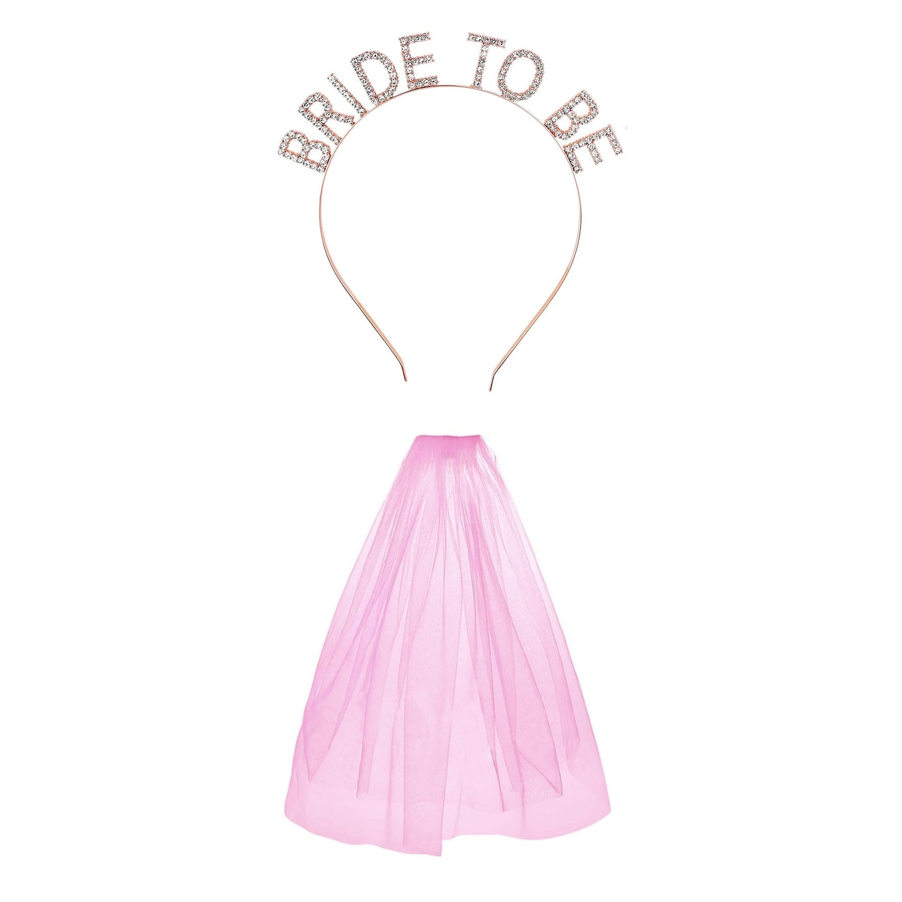 Set de velo rosado y vincha oro rosa bride to be para la novia despedida de soltera