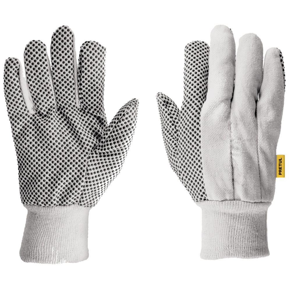 Guantes de algodón con puntos PVC en palma unitalla Pretul