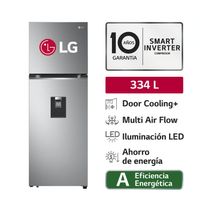 Refrigeradora LG GT33WPP 334L: Top Freezer, Door Cooling, Plateada (MO)