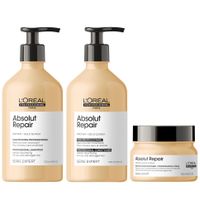 Shampoo Reparador 500ml + Acondicionador + Mascarilla LOreal Absolut Repair