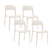 Silla de Diseño Decorativo Obi Blanco Bonno - 4 unidades