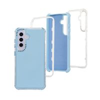 Case para Samsung S24, protección 360, 3 capas de protección, celeste