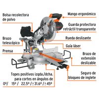 COMBO Sierra ingleteadora telescópica 10 Fresadora Ruteadora 1200W