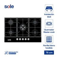 Encimera vidrio templado a gas SOLCO058