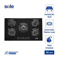 Encimera vidrio templado a gas SOLCO069