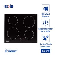 Encimera de inducción eléctrica Sole 60cm