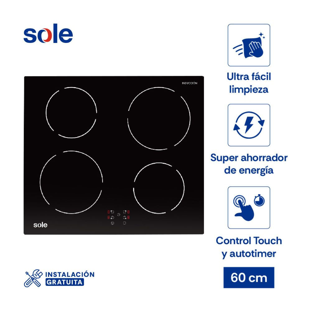 Encimera de inducción eléctrica Sole 60cm