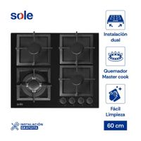 Encimera a gas Sole SOLCO070 60cm