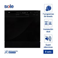 Lavavajilla Sole SOLLAVAJ002B Negro