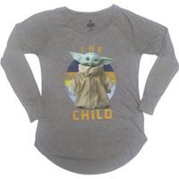 Camiseta o Polo Manga larga Star Wars Grogu para mujer - Plomo Talla M