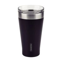 Vaso térmico Tramontina Exata 550ml en acero inox negro, con tapa y aislamiento al vacío para bebida