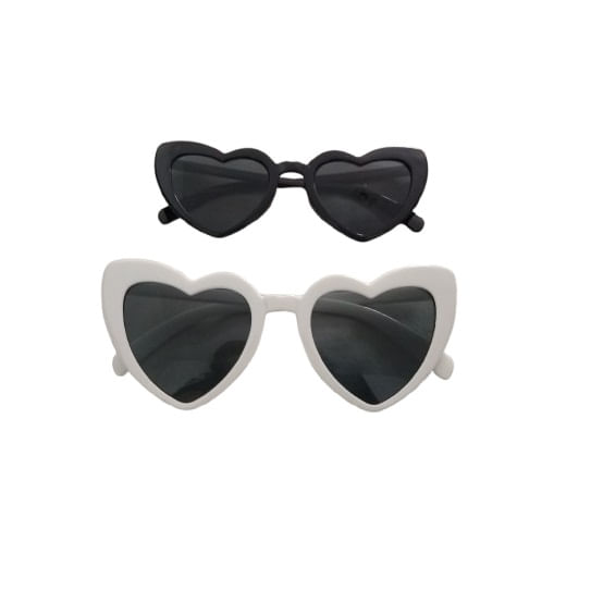 Set x 7 lentes corazones para la novia y el team bride despedida de soltera blanco y negro
