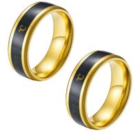 Packx2 Anillo Inteligente De Acero Con Sensor De Temperatura Unisex Dorado - Talla 9