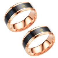 Packx2 Anillo Inteligente De Acero Con Sensor De Temperatura Unisex Rose Gold - Talla 6
