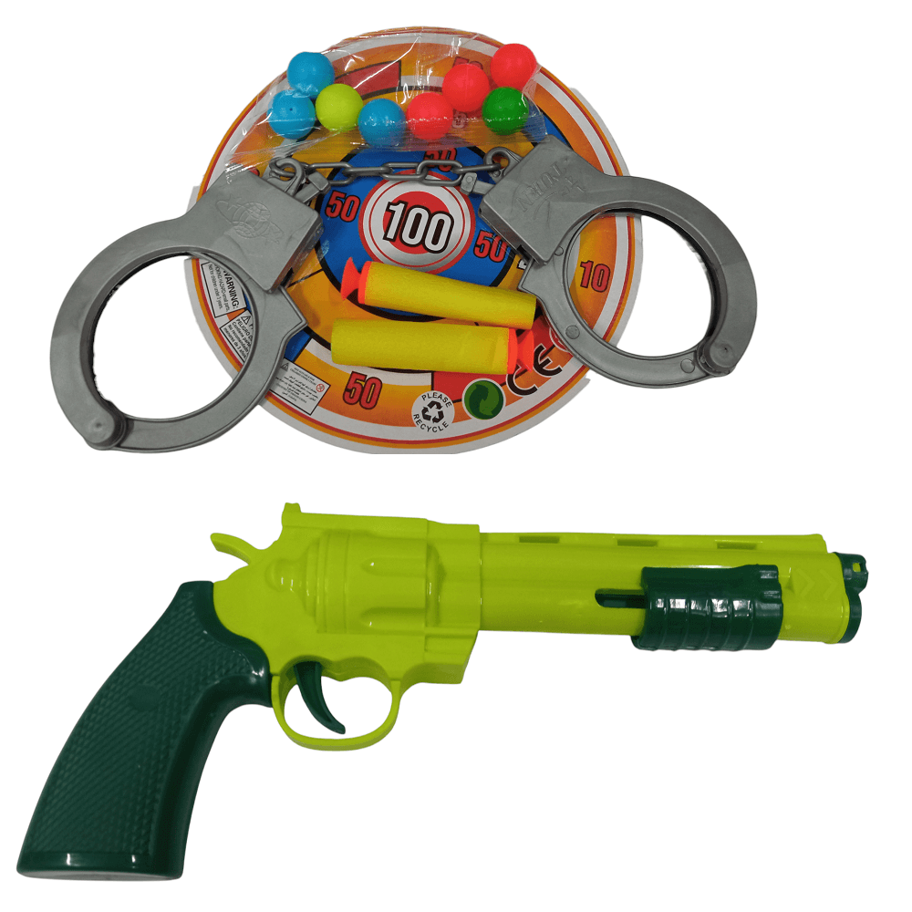 Pistola de juguete juego de grilletes y dardos