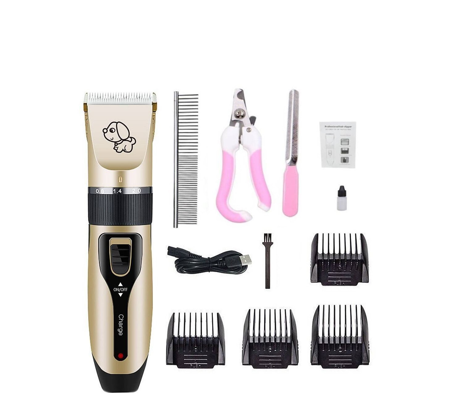 Maquina de Cortar pelo Inalambrico para Mascotas Perros Gatos Kit completo