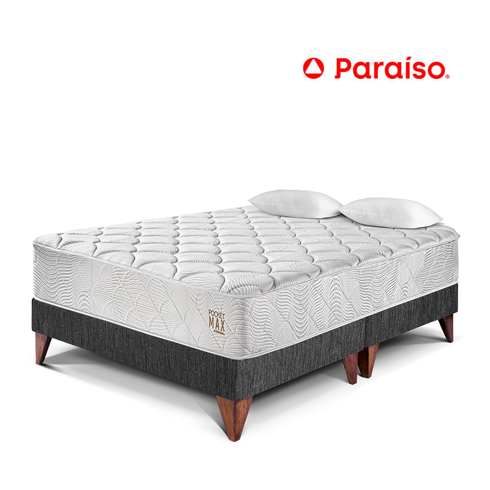 Cama Europea Pocket Max King Charcoal