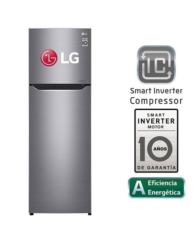 Refrigeradora LG Top Freezer GT29BPPDC 254L con Door Cooling - Plateada