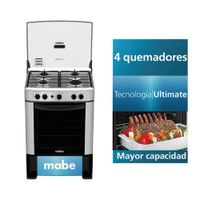 Cocina de Pie Mabe CMP6014AG0 con 1 Horno y 4 Hornillas, Color Gris, 60 cm (MUNDO ELECTRONICO)