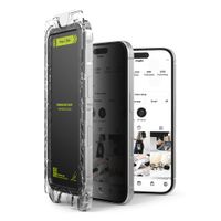 Protector de pantalla antiespia para iPhone 16 Plus / 15 Plus, easy slide con instalador, 2 unidades