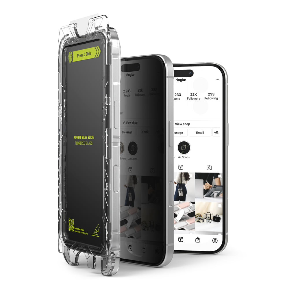 Protector de pantalla antiespia para iPhone 16 pro, easy slide con instalador, 2 unidades