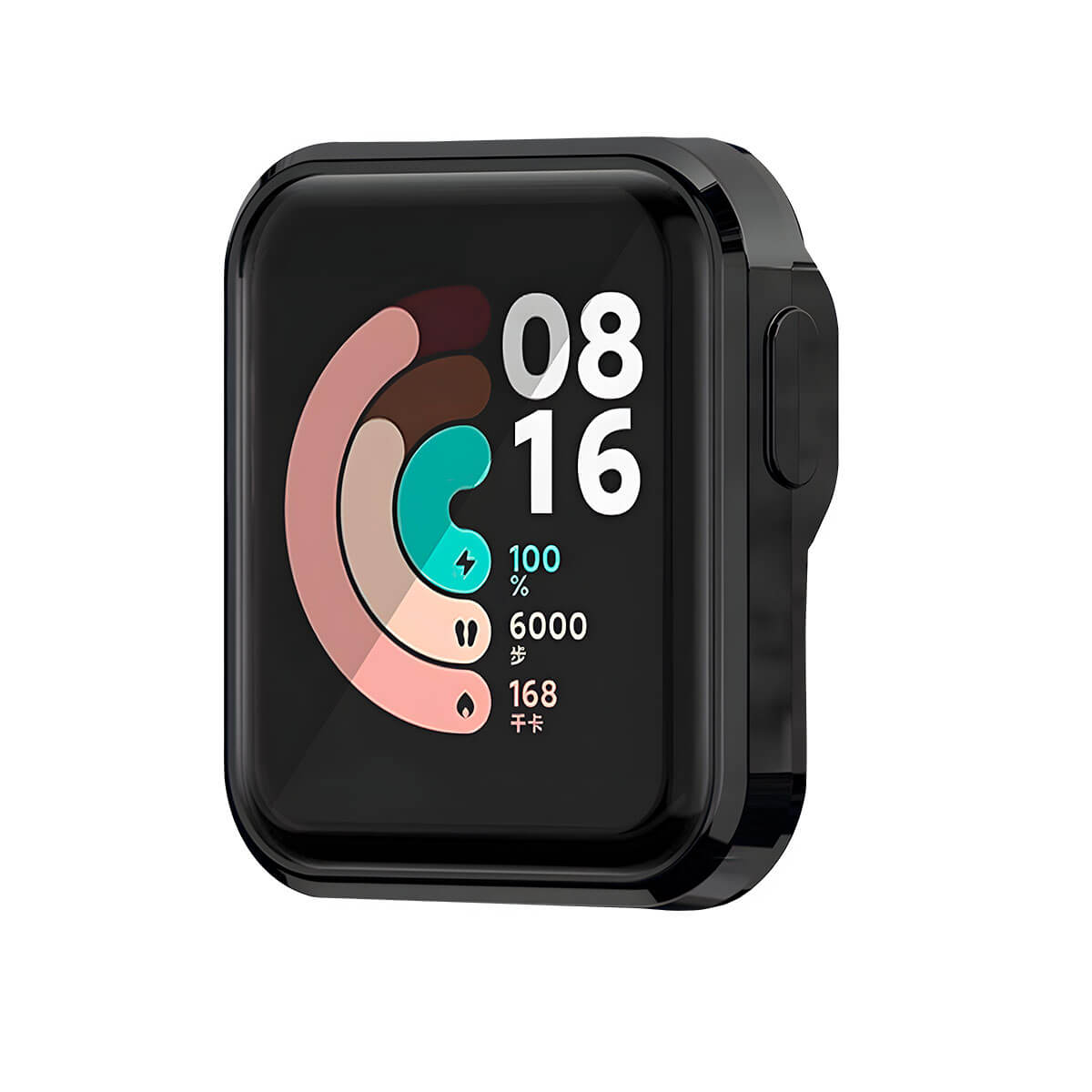 Case con Protector Xiaomi Mi Watch Lite Color Metalizado Negro