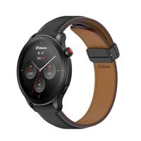 Correa de Cuero Para Amazfit GTR4 Magnético Negro