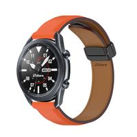 Correa de Cuero Para Samsung Galaxy Watch 3 Magnético 45mm Naranja