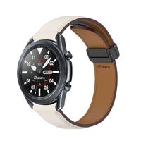 Correa de Cuero Para Samsung Galaxy Watch 3 Magnético 45mm Crema