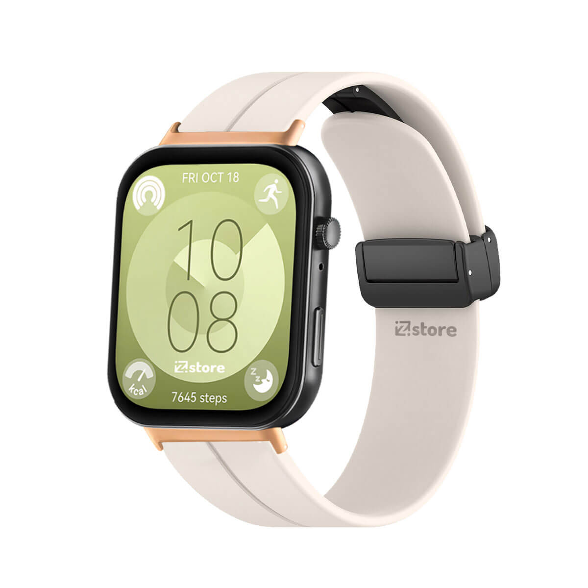 Correa Para Huawei Watch Fit 3 Broche Magnetico Gold Rose Crema