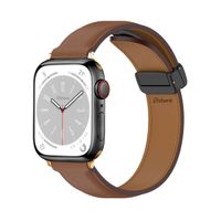 Correa De Cuero Para Apple Watch 42-44-45-49mm Gold Marron