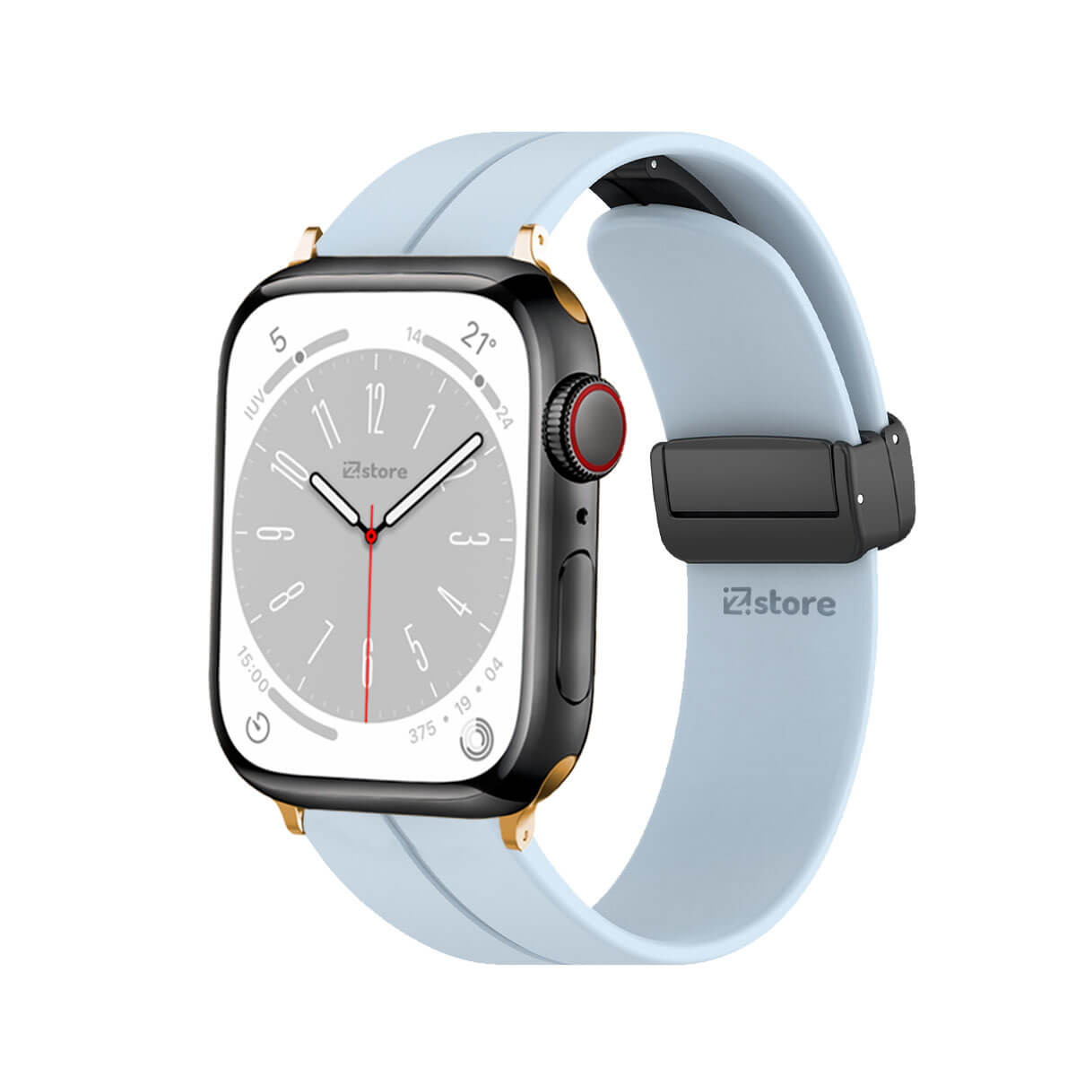 Correa Para Apple Watch Broche Magnético 42-44-45-49mm Gold Celeste Cielo