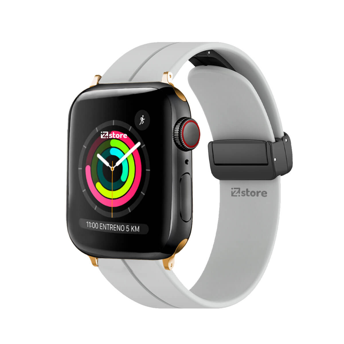 Correa Para Apple Watch Broche Magnético 38-40-41mm Gold Gris