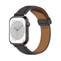 Correa De Cuero Para Apple Watch 42-44-45-49mm Gold Rose Negro