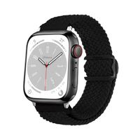Correas de Nylon Para Apple Watch 38-40-41mm Silver Negro