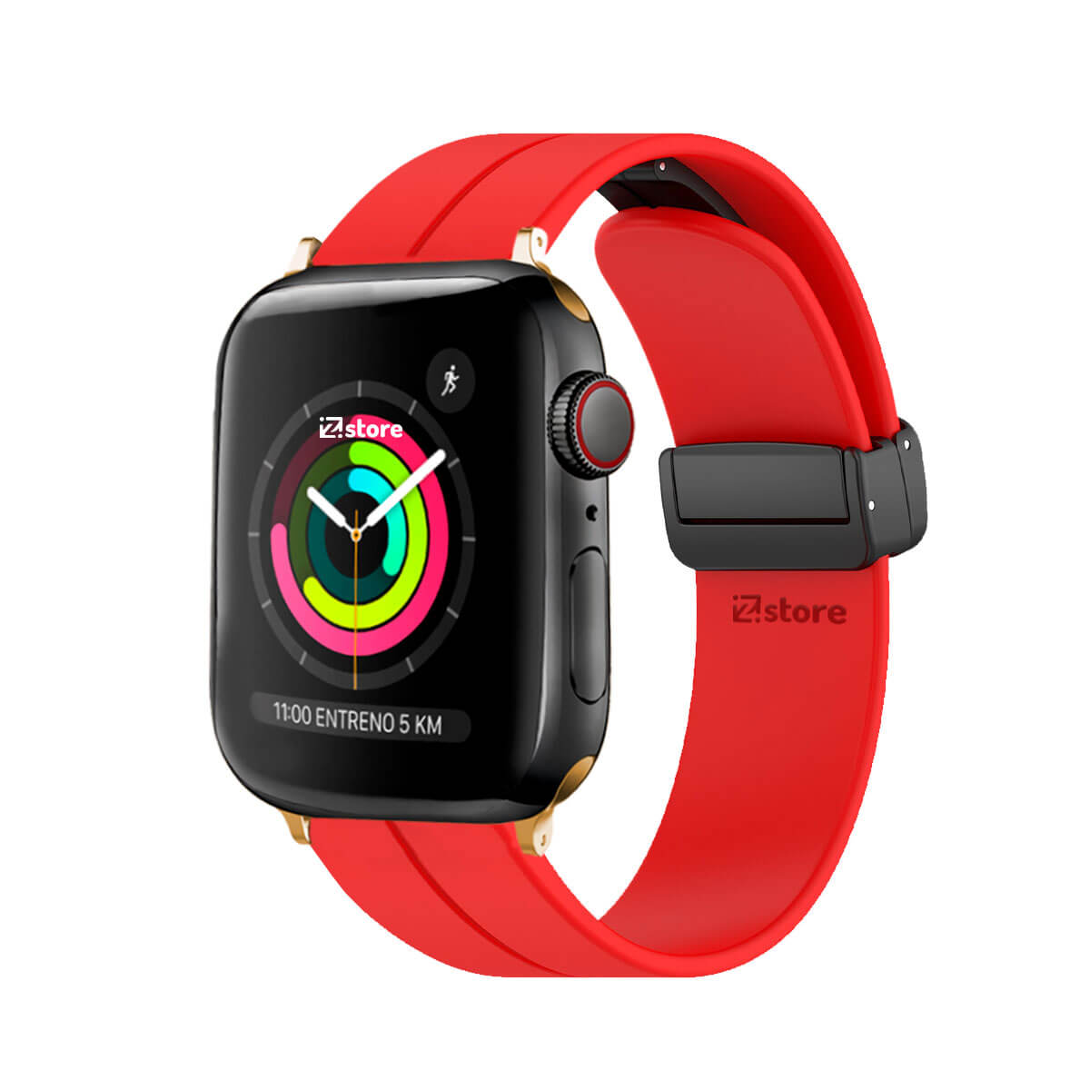 Correa Para Apple Watch Broche Magnético 38-40-41mm Gold Rojo