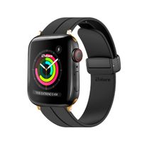 Correa Para Apple Watch Broche Magnético 38-40-41mm Gold Negro