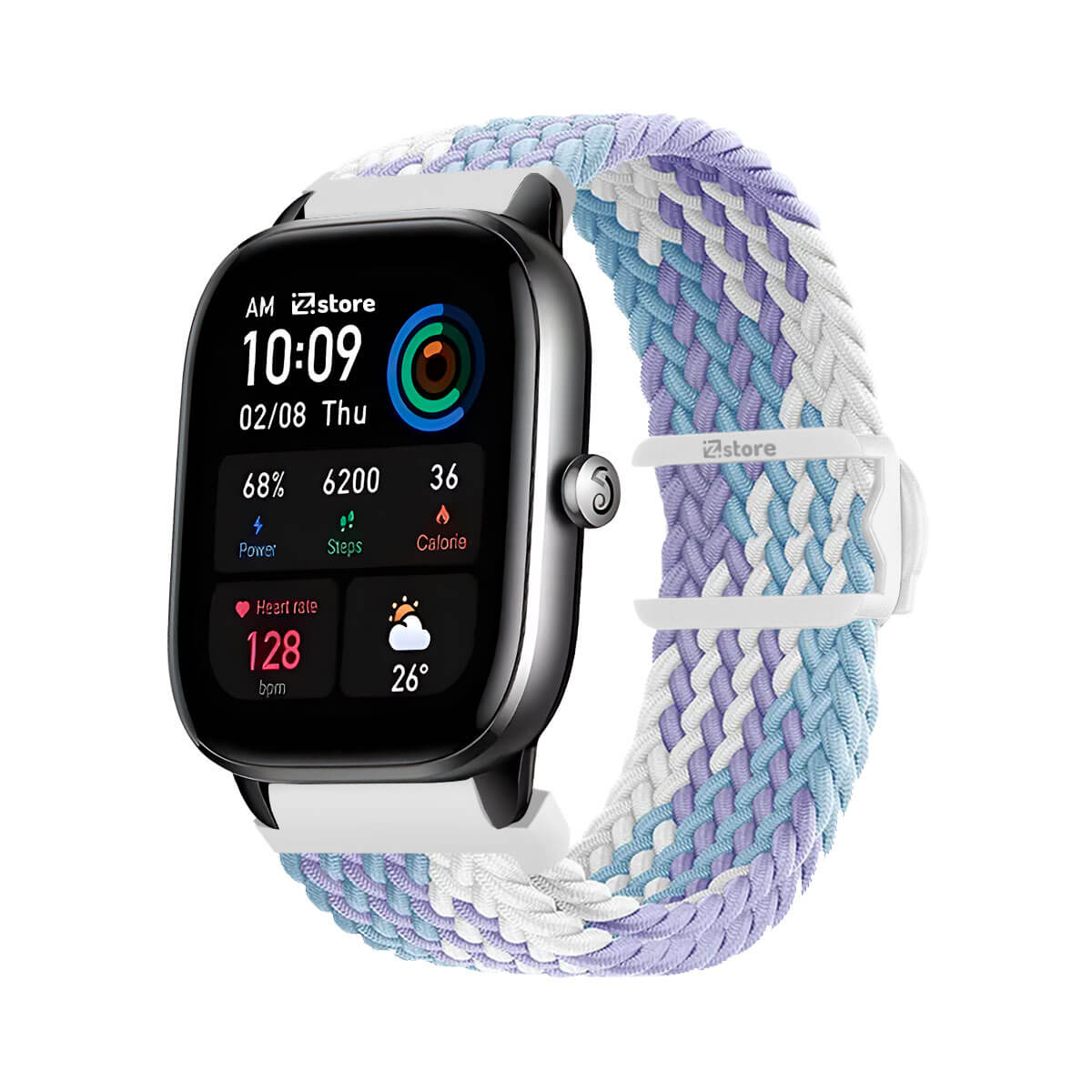 Correa de Nylon Amazfit GTS4 Mini Lila Bicolor