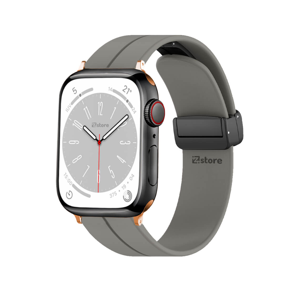 Correa Para Apple Watch Broche Magnético 42-44-45-49mm Gold Rose Gris Oscuro