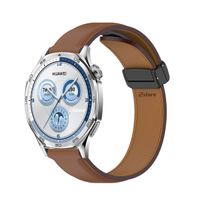 Correa de Cuero Para Huawei Watch GT5/GT5 Pro Broche Magnético 46mm Marron