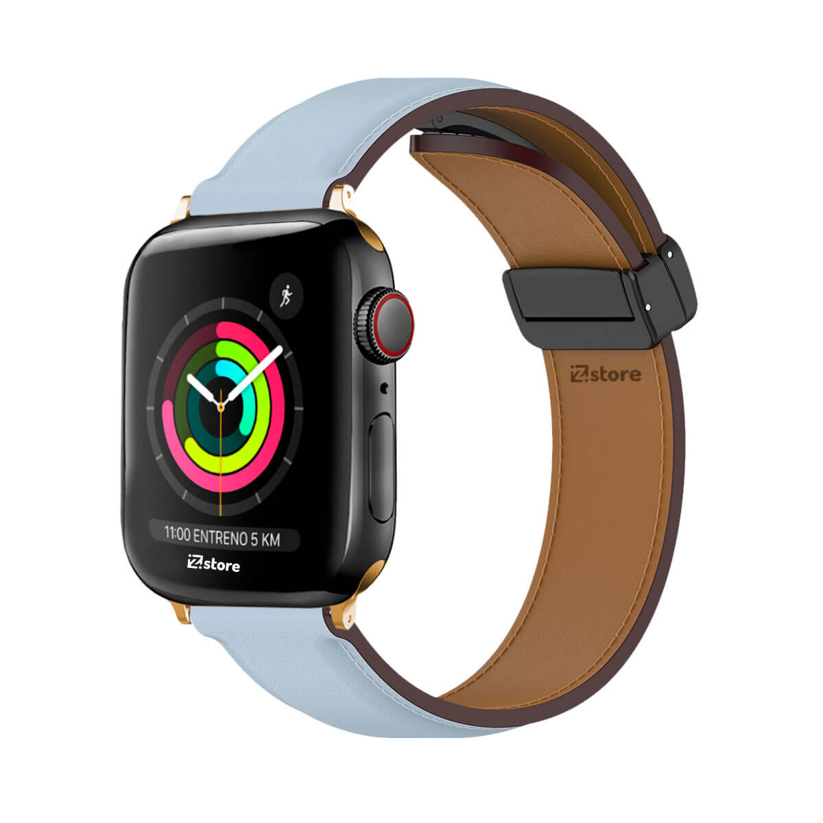 Correa De Cuero Para Apple Watch 38-40-41mm Gold Celeste
