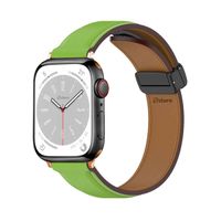 Correa De Cuero Para Apple Watch 42-44-45-49mm Gold Rose Verde